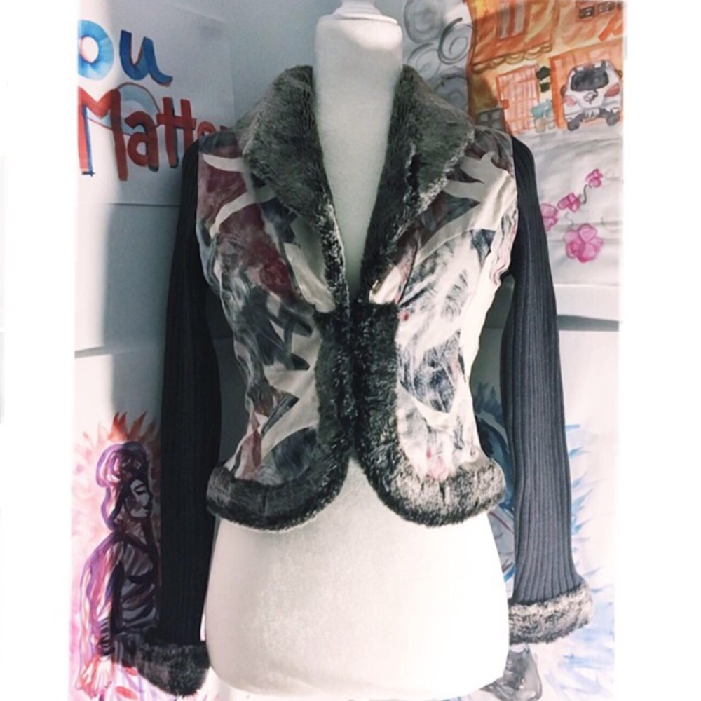 “P Phosphorus” Genuine Leather & Faux Fur Jacket